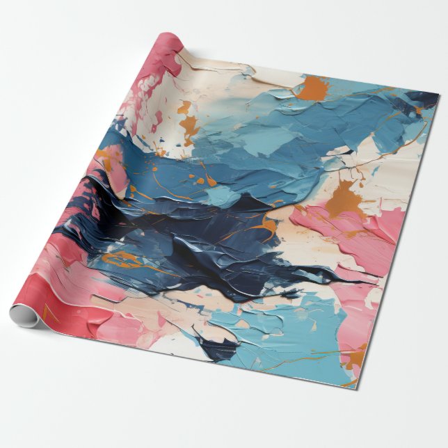 Papel De Presente Splash de pintura acrílica abstrato (Desenrolado)