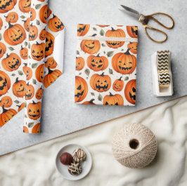 Papel De Presente "Spookie", "Pumpkins" e "Fall Leaves Halloween"