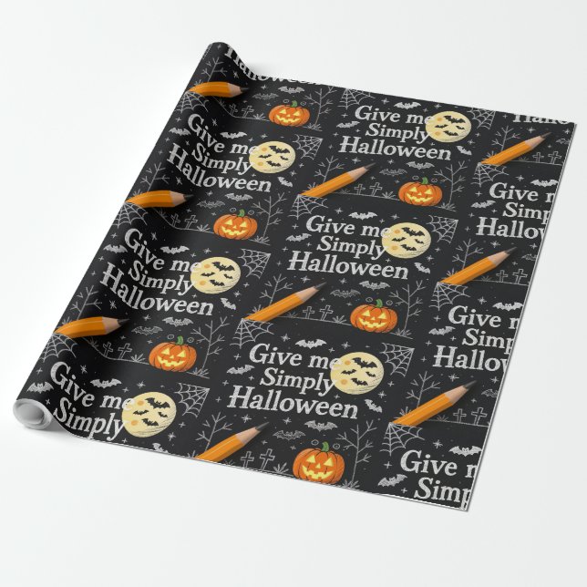 Papel De Presente Spooky & Cute Halloween Wrapping Paper (Desenrolado)