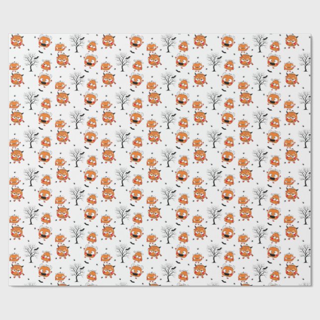 Papel De Presente Spooky Sweet Baby Bat Halloween Wrapping Paper (Aberto)