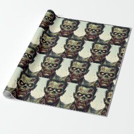 Papel De Presente Spooky Zombie Halloween