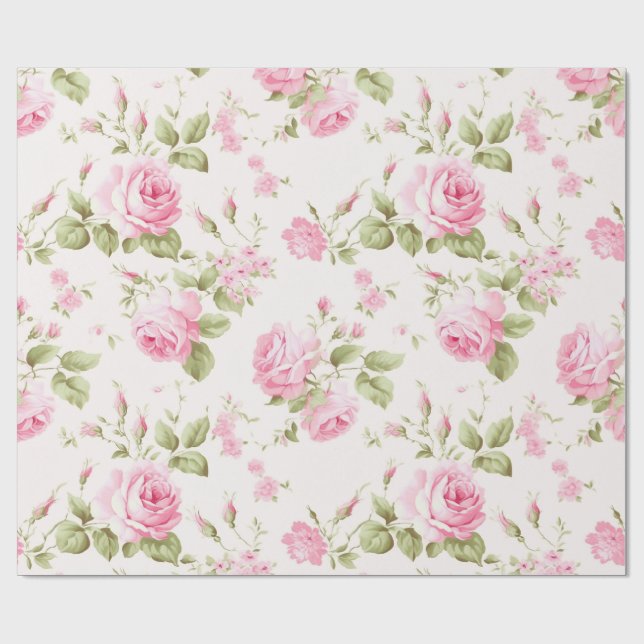 Papel de Presente Spray de Rosa Rosa (Aberto)