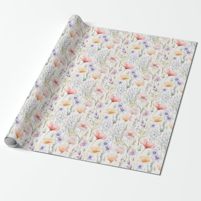 Papel De Presente Spring Flowers Garden Gift Wrapping Paper Nature (Desenrolado)
