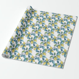 Papel De Presente Spring Leaves Botanical Wrapping Paper