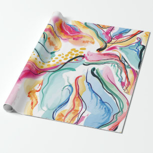 Papel De Presente Spring organic texture with flowing wavy shapes