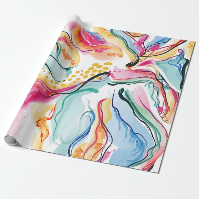 Papel De Presente Spring organic texture with flowing wavy shapes (Desenrolado)