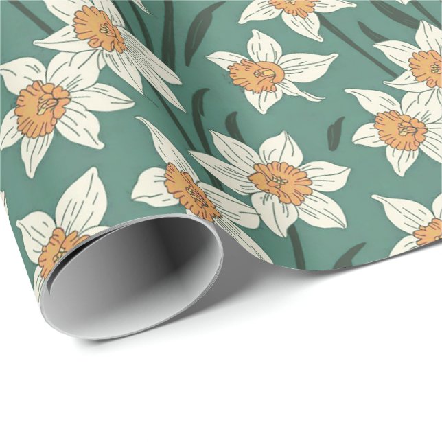Papel De Presente Spring Summer Daisies Floral (Ponta do rolo)