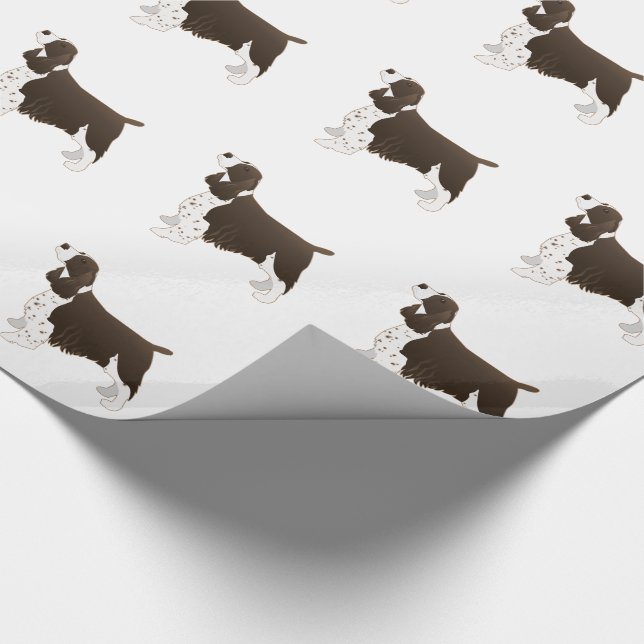 Papel De Presente Springer Spaniel Dog Básico Silhouette Brown (Ponta)