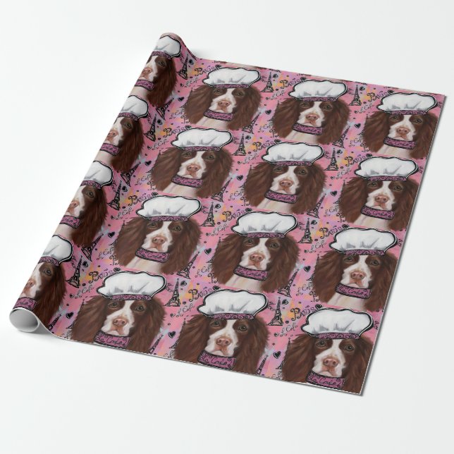 Papel De Presente Springer Spaniel Inglês    (Desenrolado)
