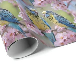Papel De Presente Springtime Harmony: Orçamentos Azuis e Amarelos