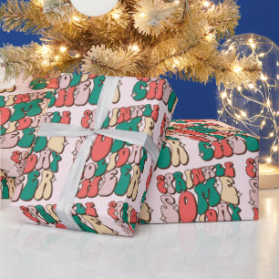 Papel De Presente Sprinkle Algum Feriado Cheer Engraçado Retro Natal