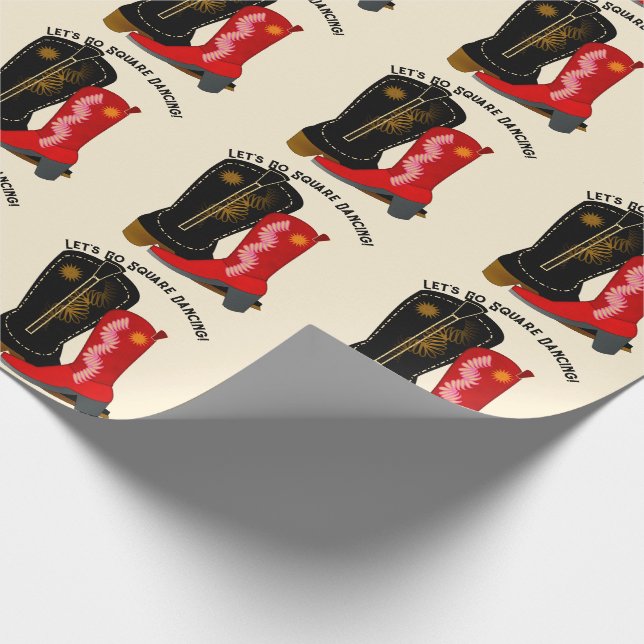 Papel De Presente Square Dance Cowboy Boots (Ponta)