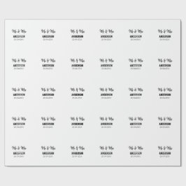 Papel De Presente Sr e Sra adicionam data ano presente de casamento 