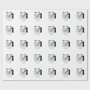 Papel De Presente Sr e Sra adicionam o nome da família data ano favo