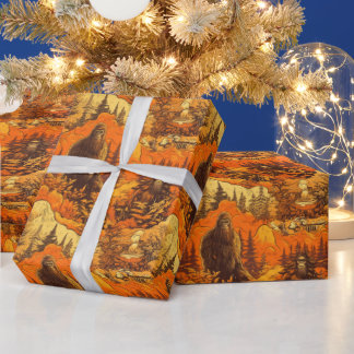 Papel De Presente Sr. e Sra. Bigfoot gostando da natureza