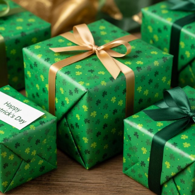 Papel De Presente St. Patrick’s Day Shamrock Wrapping Paper (Criador carregado)