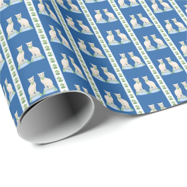 Papel De Presente Staffordshire Cat Wrapping Paper (Ponta do rolo)