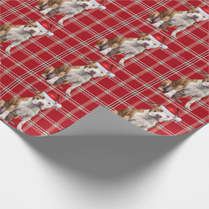 Papel De Presente Staffordshire Terrier Dog Holiday Xadrez Natal
