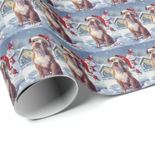 Papel De Presente Staffordshire Winter Wonderland Natal (Ponta do rolo)