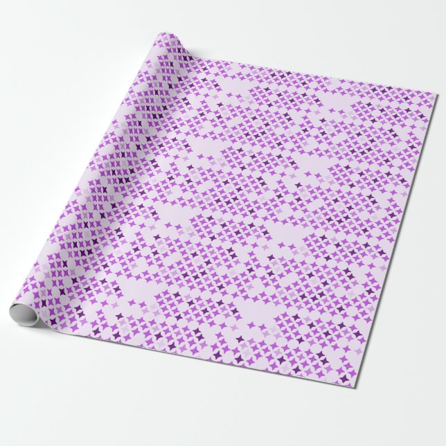 Papel De Presente Star Grid Pattern (Desenrolado)