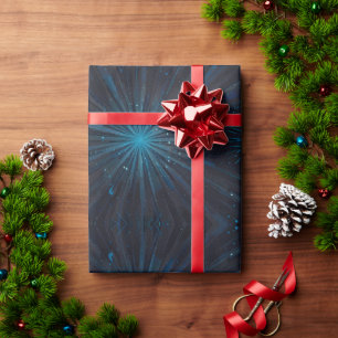 Papel De Presente Starburst Azul