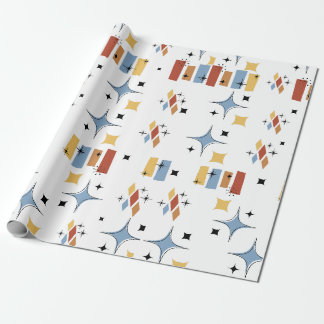 Papel De Presente Starburst Do Século De Médio Retroativo