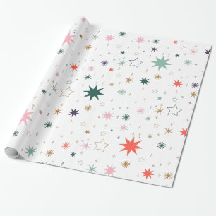 Papel De Presente Starburst Whimsical e padrão Star