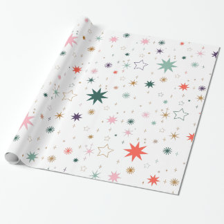 Papel De Presente Starburst Whimsical e padrão Star