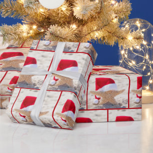 Papel De Presente Starfish de Natal em Areia