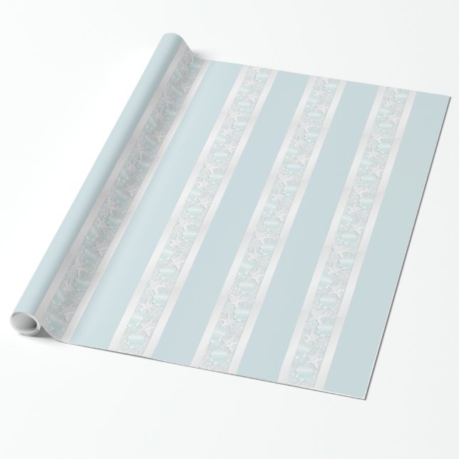 Papel De Presente Starfish e Seashells Beach Wedt Wrap (Desenrolado)