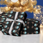 Papel De Presente Starfish n Aqua Ornament Black Christmas<br><div class="desc">Papel de embrulho de Natal preto com tema de praia. As estrelas marrons e os ornamentos azuis aqua fazem um padrão sobre o preto. O papel de embrulho de serviço pesado vem em um rolo em comprimentos personalizados.</div>
