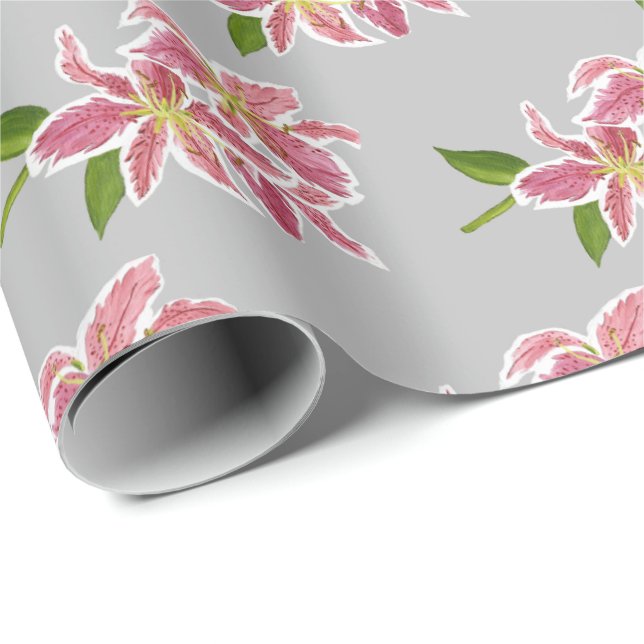 Papel De Presente Stargazer Lily (Ponta do rolo)