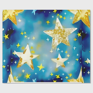 Papel De Presente Starry Night 2 Dift Wrap, Elegante Wraps