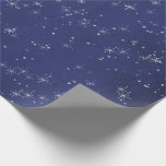 Papel De Presente Starry Night Blue Marinho Cinza Silver Confetti De<br><div class="desc">florenceK design Delicar papel de embrulhamento de florestas estreladas de madeira.</div>