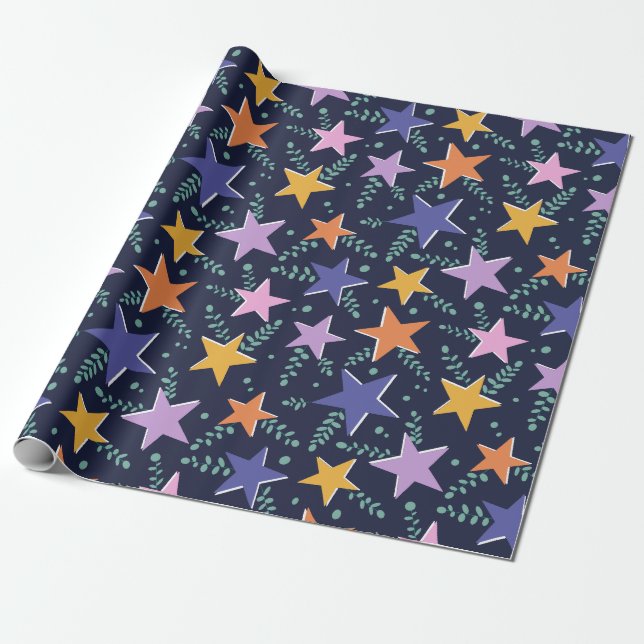 Papel De Presente Starry Night Magic (Desenrolado)