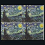 Papel De Presente Starry Night por Vincent van Gogh.<br><div class="desc">Starry Night por Vincent van Gogh. A mais famosa arte,  impressionismo,  pintura a óleo paisagístico. Favorita e amada por muitas pessoas. Uma bela noite azul estrelada com estrelas amarelas da imaginação de esperança e alegria.</div>
