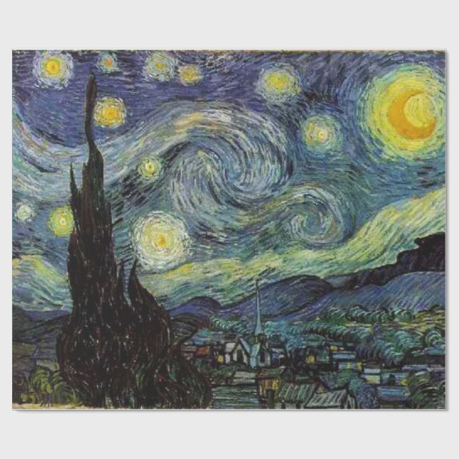 Papel De Presente Starry Night, presente de Vincent van Gogh (Aberto)