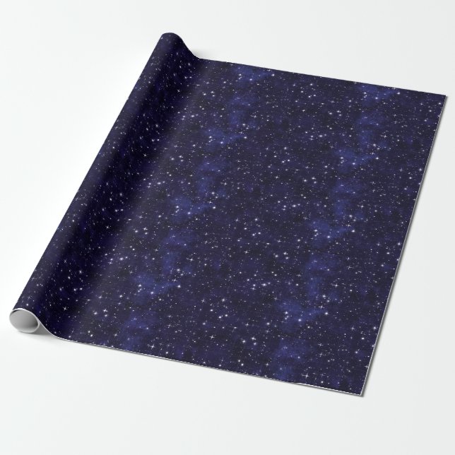 Papel De Presente Starry Night Sky Grid (Desenrolado)
