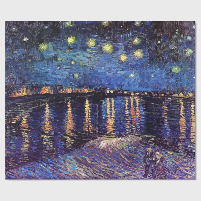 Papel De Presente Starry Night sobre o Rhone, Vincent van Gogh. (Aberto)