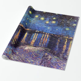 Papel De Presente Starry Night sobre o Rhone, Vincent van Gogh.