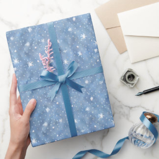 Papel De Presente Starry Snowflake - Serenity Winter Wrappaper