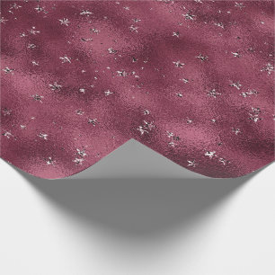 Papel De Presente Stars Bridal Marsala Glitter Burgundy Glam