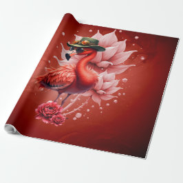 Papel De Presente Steampunk Flamingo - Trabalho de arte Digital Fant