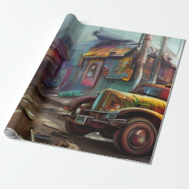 Papel De Presente Steampunk Junk Yard