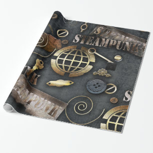 Papel De Presente Steampunk, scrapbooking