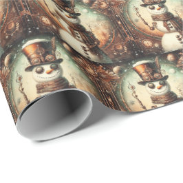 Papel De Presente Steampunk Snowman