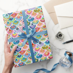 Papel De Presente STRANGEBOW Rainbow Colorful Scallop Wrappaper