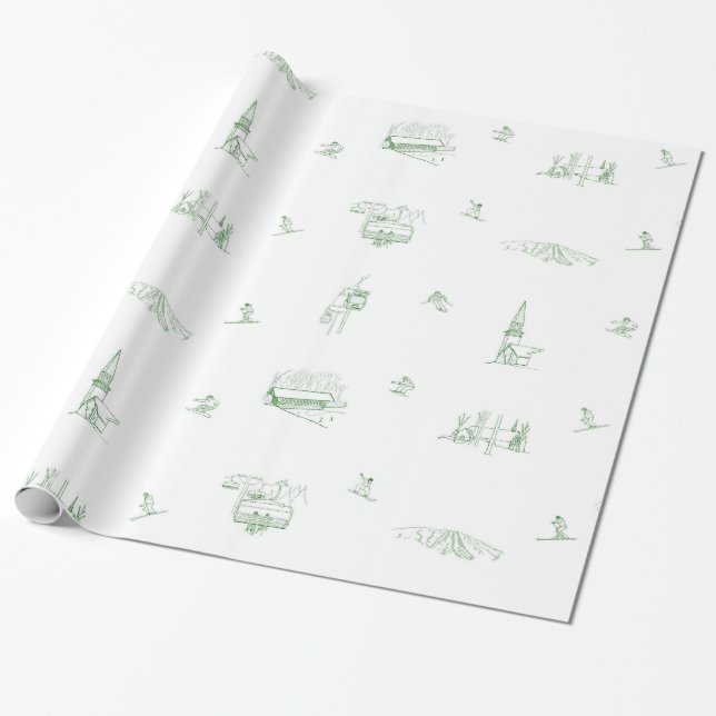 Papel De Presente Stratton Toile presente - verde (Desenrolado)