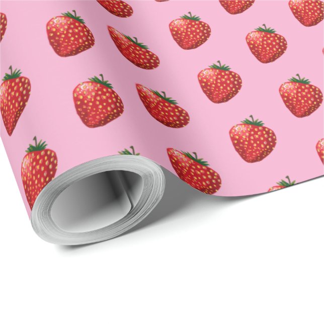 Papel De Presente Strawberries (Ponta do rolo)