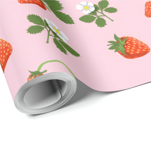 Papel De Presente Strawberries (Ponta do rolo)